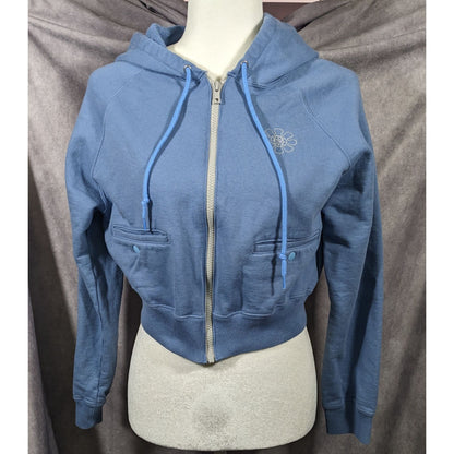 OK Kiko Blue Hooded Track Jacket With Pockets Size Medium