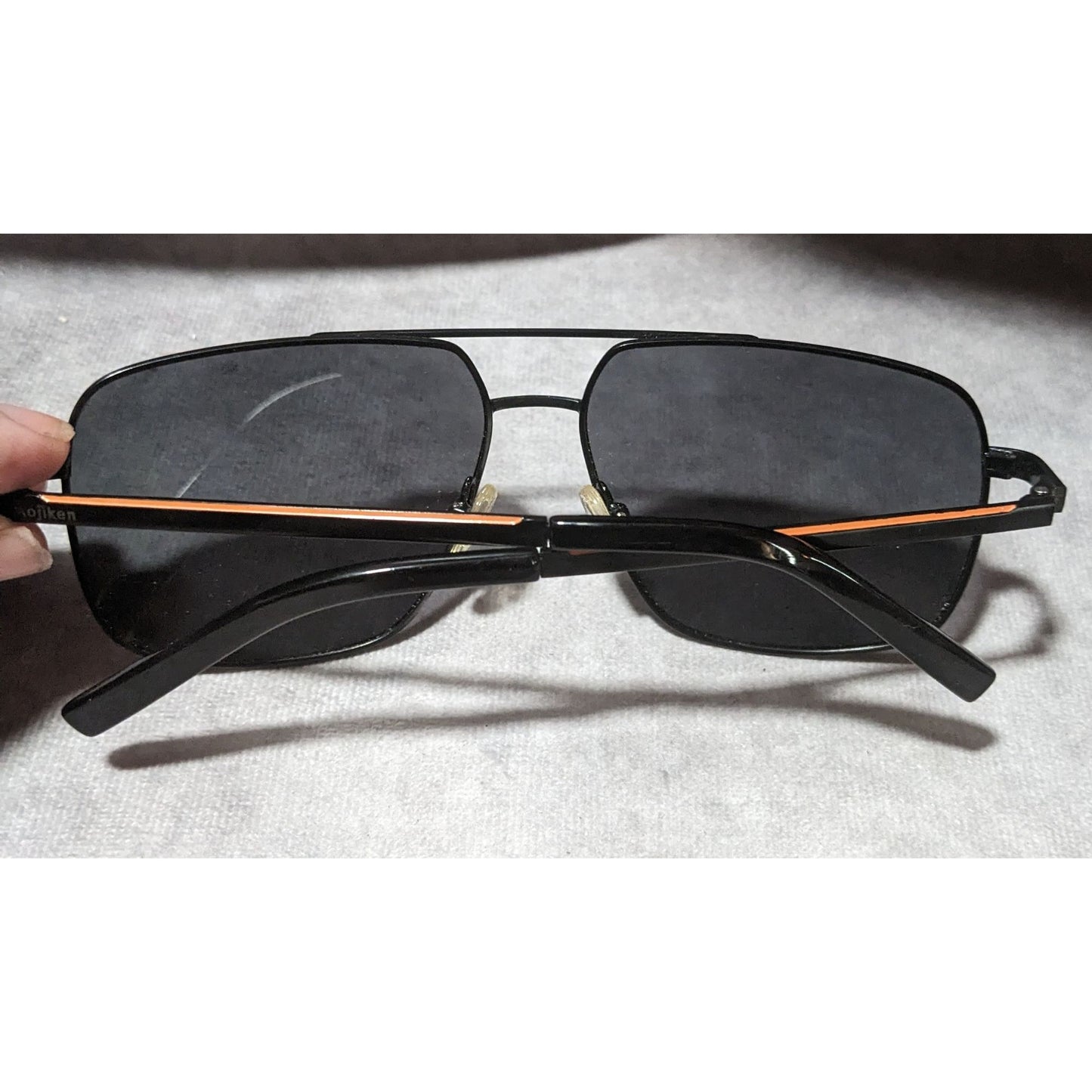 Mojiken Black And Orange Aviator Sunglasses