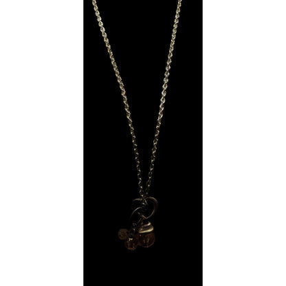 Vintage Honey Glass Beaded Charm Pendant Necklace