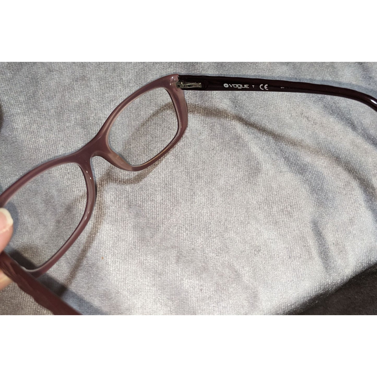 Vogue Eyewear Mauve Purple Rectangular Frames With Case & Cloth