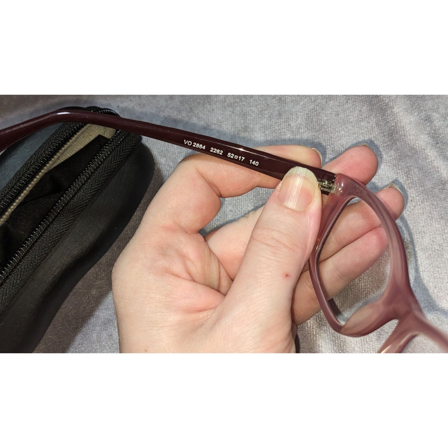 Vogue Eyewear Mauve Purple Rectangular Frames With Case & Cloth
