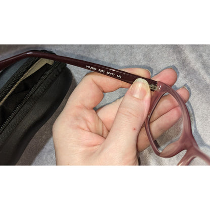 Vogue Eyewear Mauve Purple Rectangular Frames With Case & Cloth