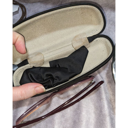 Vogue Eyewear Mauve Purple Rectangular Frames With Case & Cloth