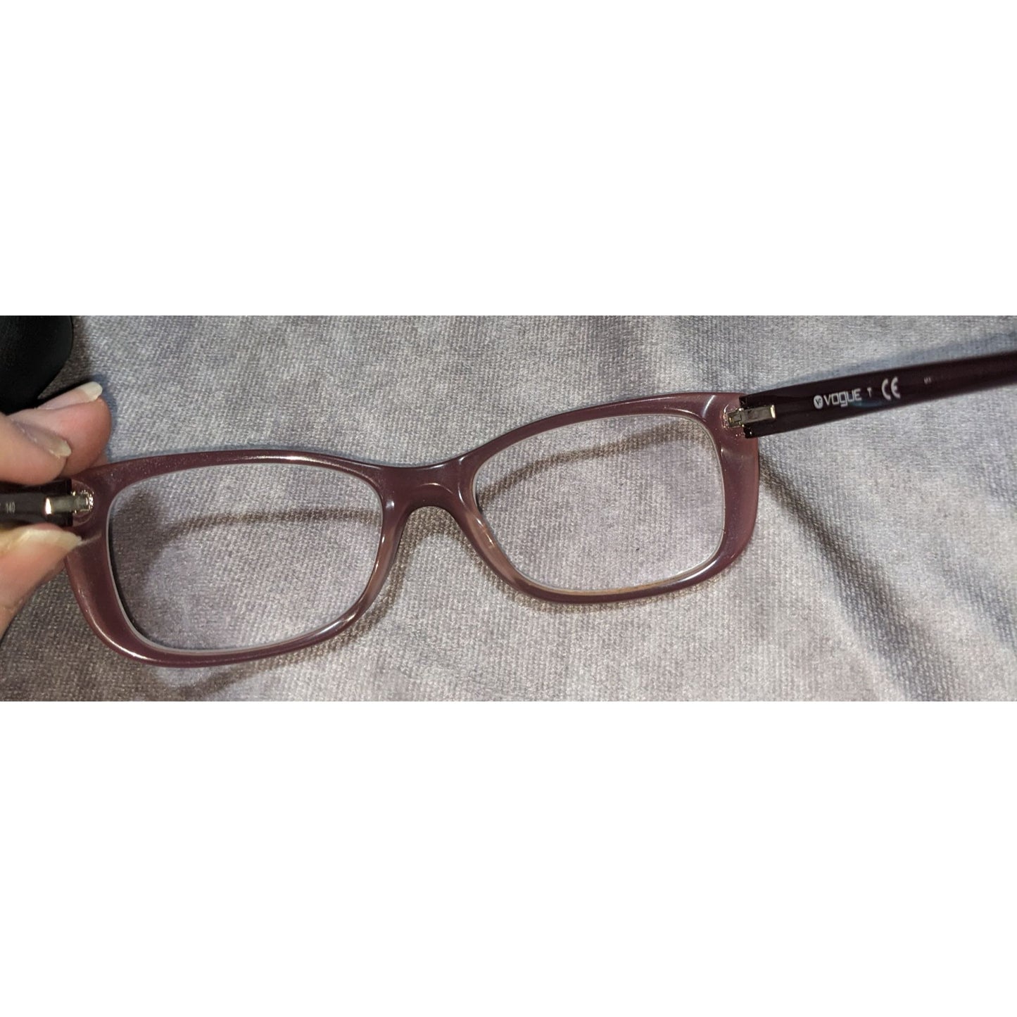 Vogue Eyewear Mauve Purple Rectangular Frames With Case & Cloth