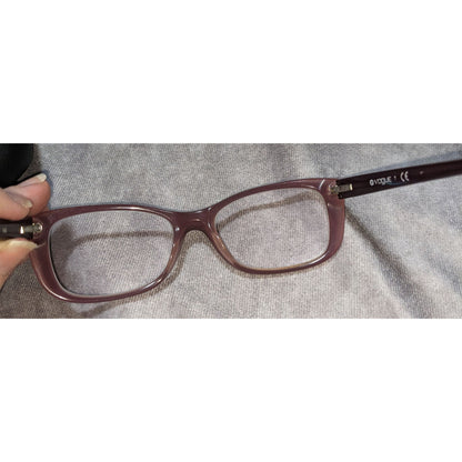 Vogue Eyewear Mauve Purple Rectangular Frames With Case & Cloth