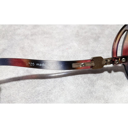 Vintage Baskin Bros. Mottled Red Black And Clear Sunglasses