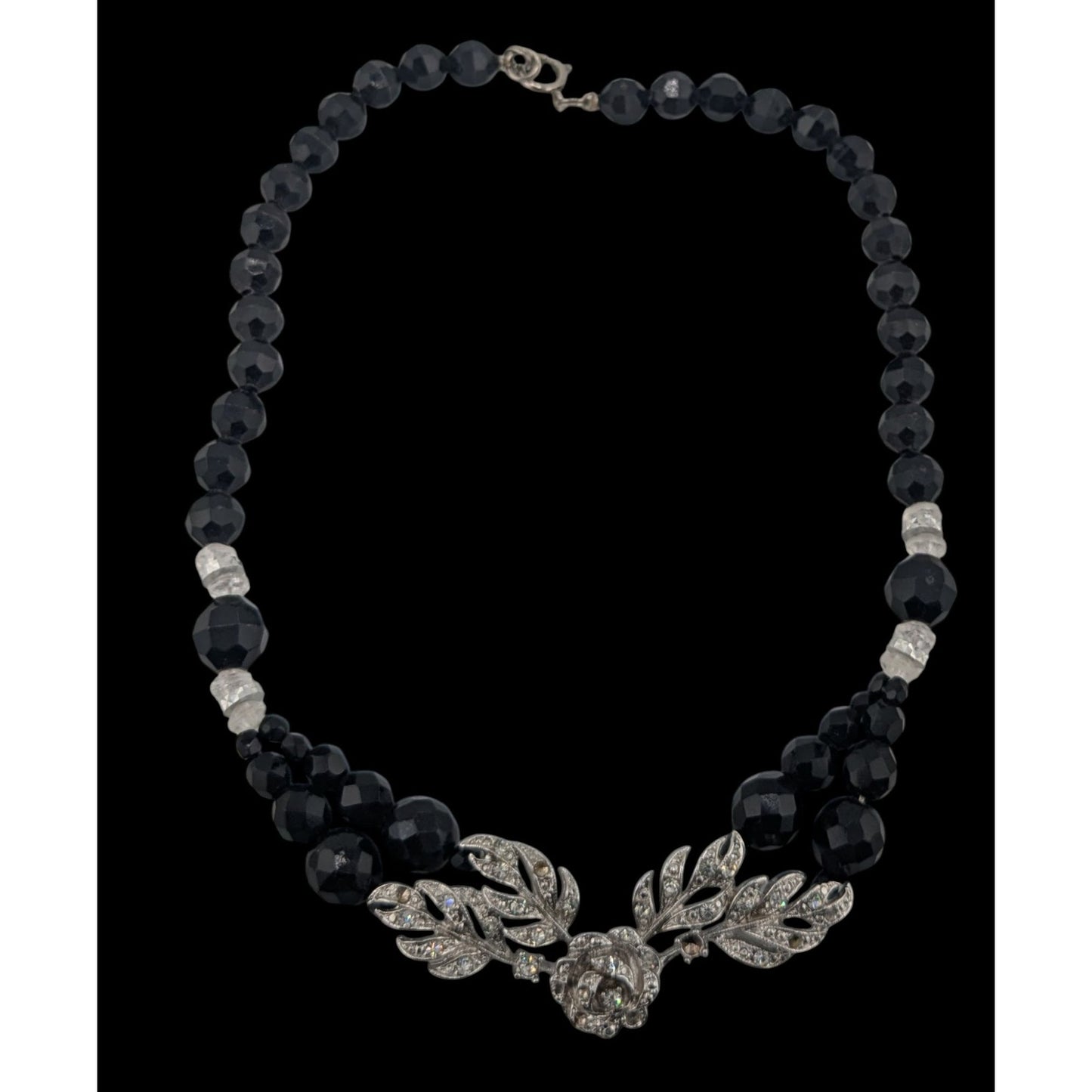Glam Goth Floral Beaded Necklace