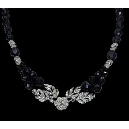 Glam Goth Floral Beaded Necklace