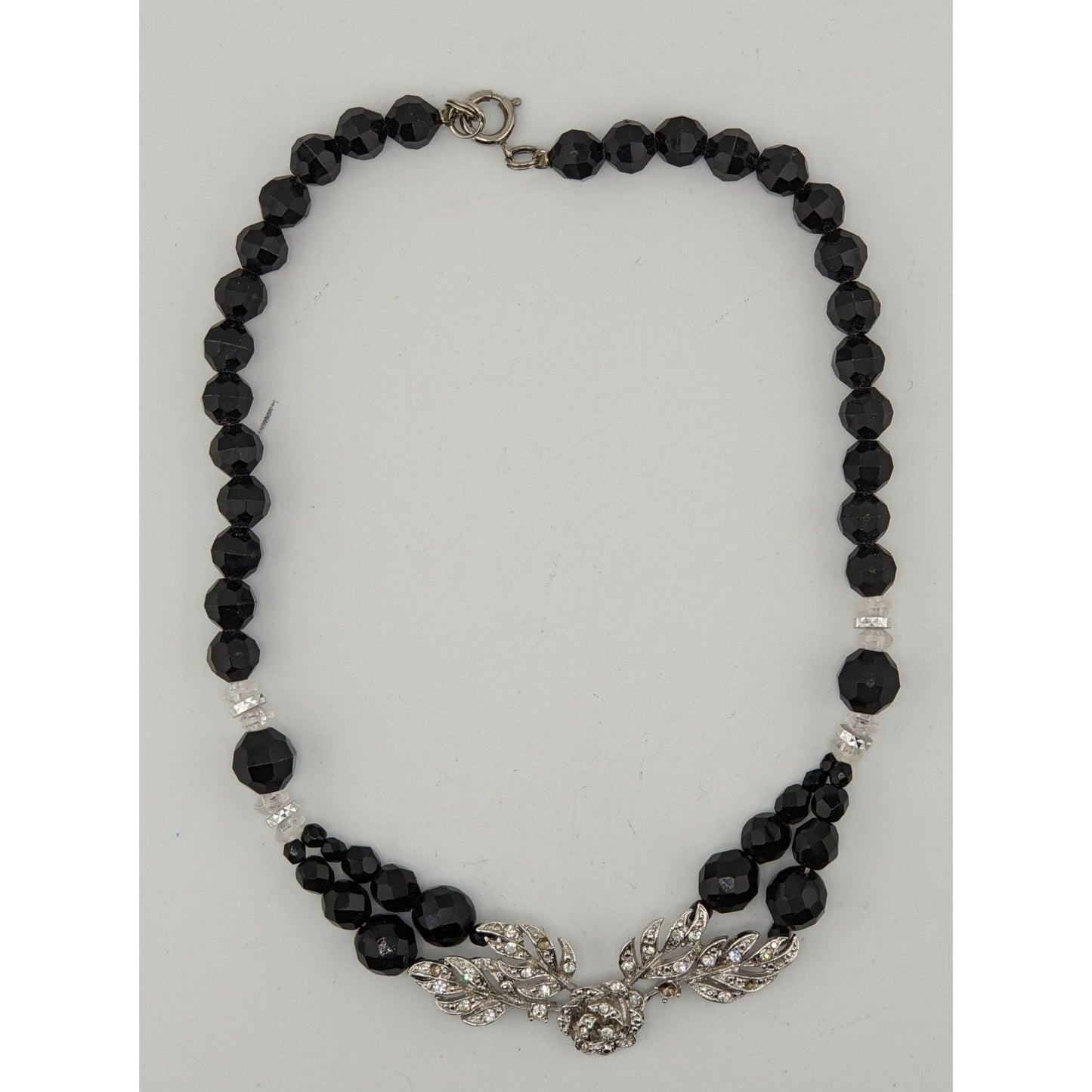 Glam Goth Floral Beaded Necklace