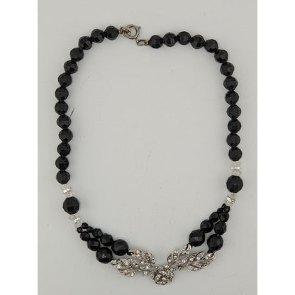 Glam Goth Floral Beaded Necklace