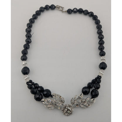 Glam Goth Floral Beaded Necklace
