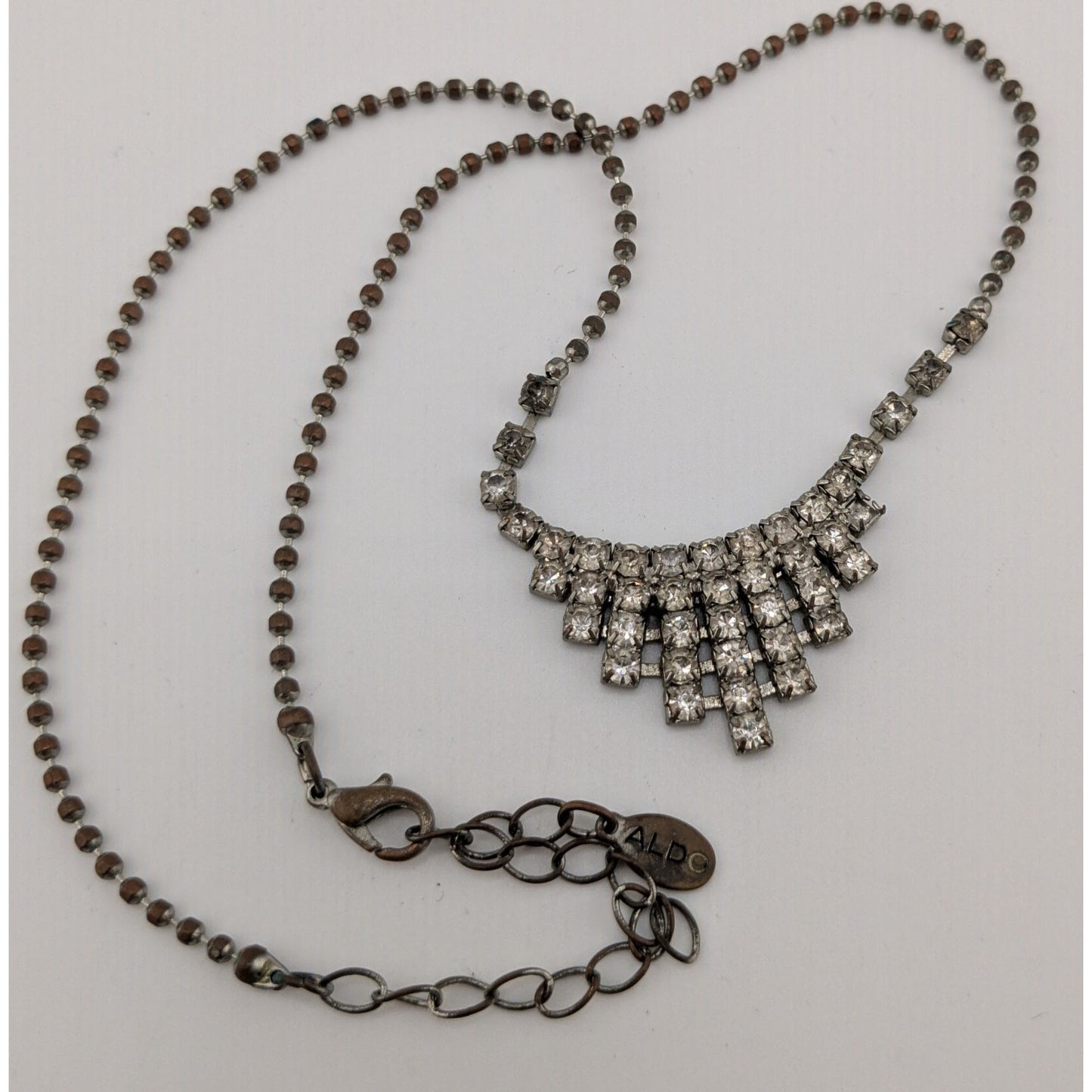 Aldo Glam Silver-Tone Rhinestone Statement Necklace