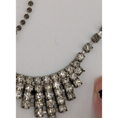 Aldo Glam Silver-Tone Rhinestone Statement Necklace