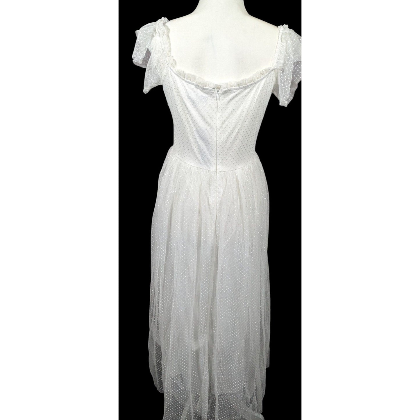 Lulus Regal Radiance Whimsical White Tiered Bustier Dress Size XL