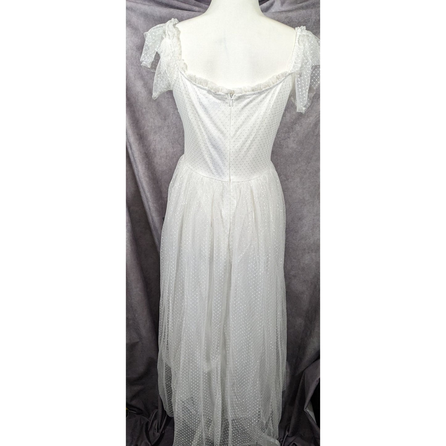 Lulus Regal Radiance Whimsical White Tiered Bustier Dress Size XL