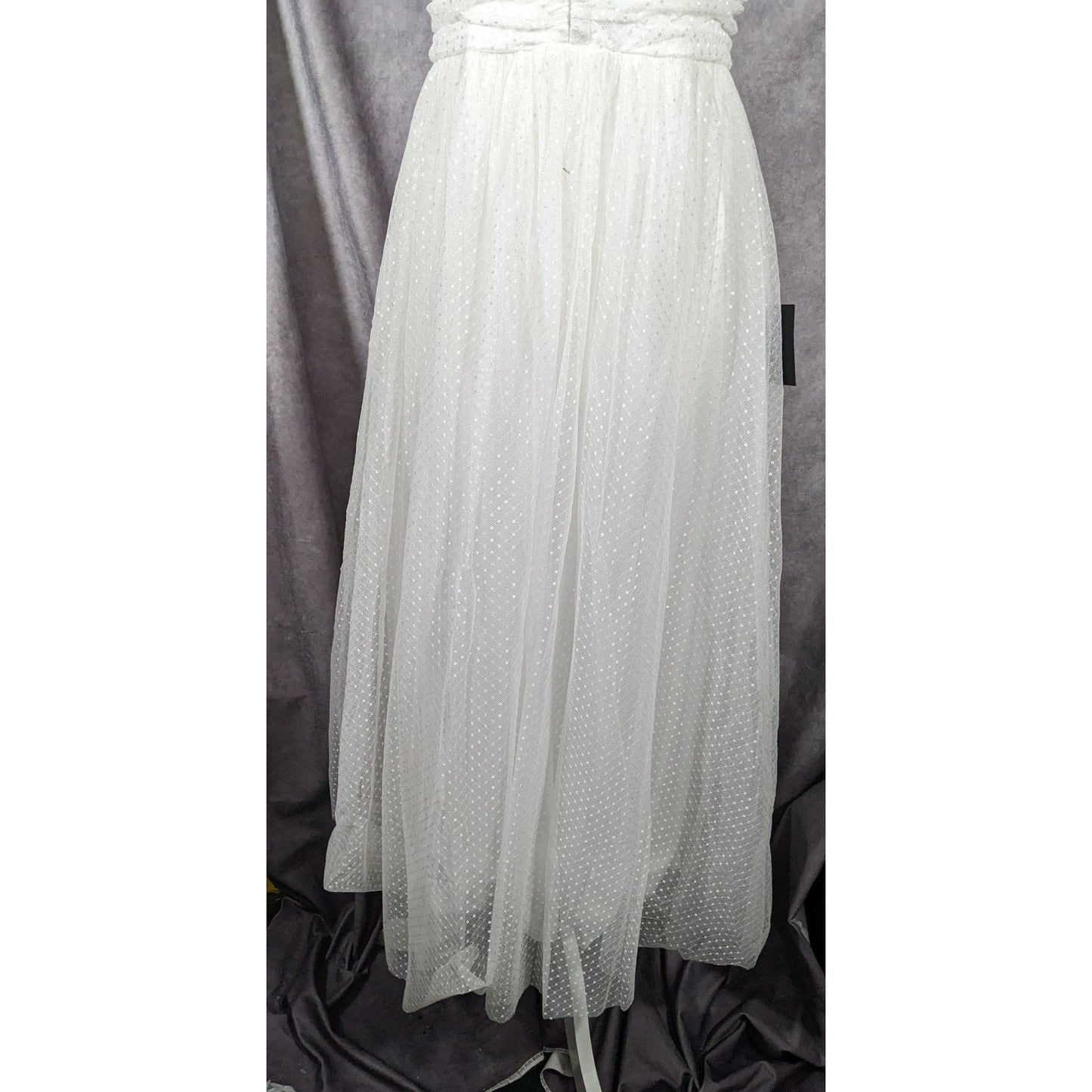 Lulus Regal Radiance Whimsical White Tiered Bustier Dress Size XL