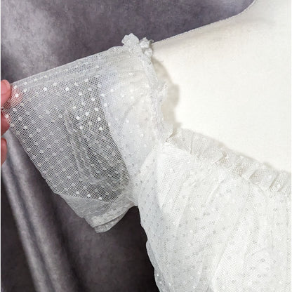 Lulus Regal Radiance Whimsical White Tiered Bustier Dress Size XL