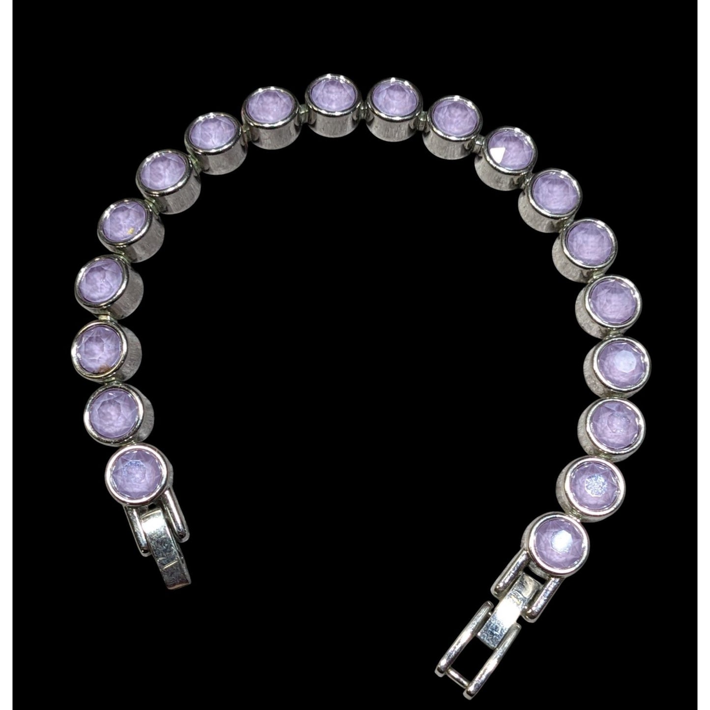 Touchstone Crystal by Swarovski Tennis Bracelet Pastel Purple And Stainless Steel