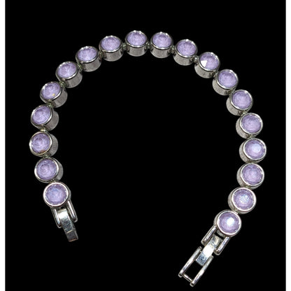 Touchstone Crystal by Swarovski Tennis Bracelet Pastel Purple And Stainless Steel