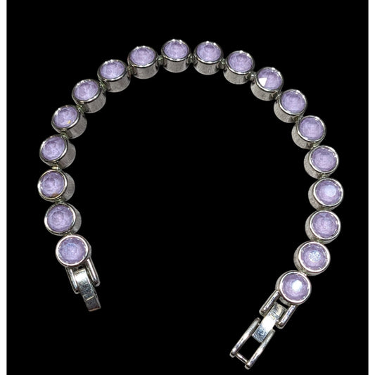 Touchstone Crystal by Swarovski Tennis Bracelet Pastel Purple And Stainless Steel