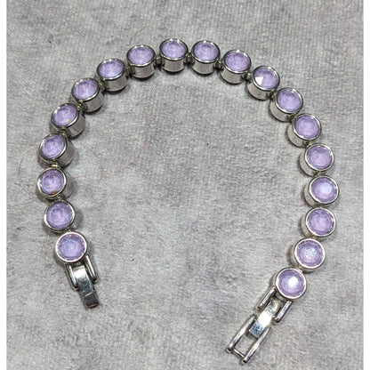 Touchstone Crystal by Swarovski Tennis Bracelet Pastel Purple And Stainless Steel
