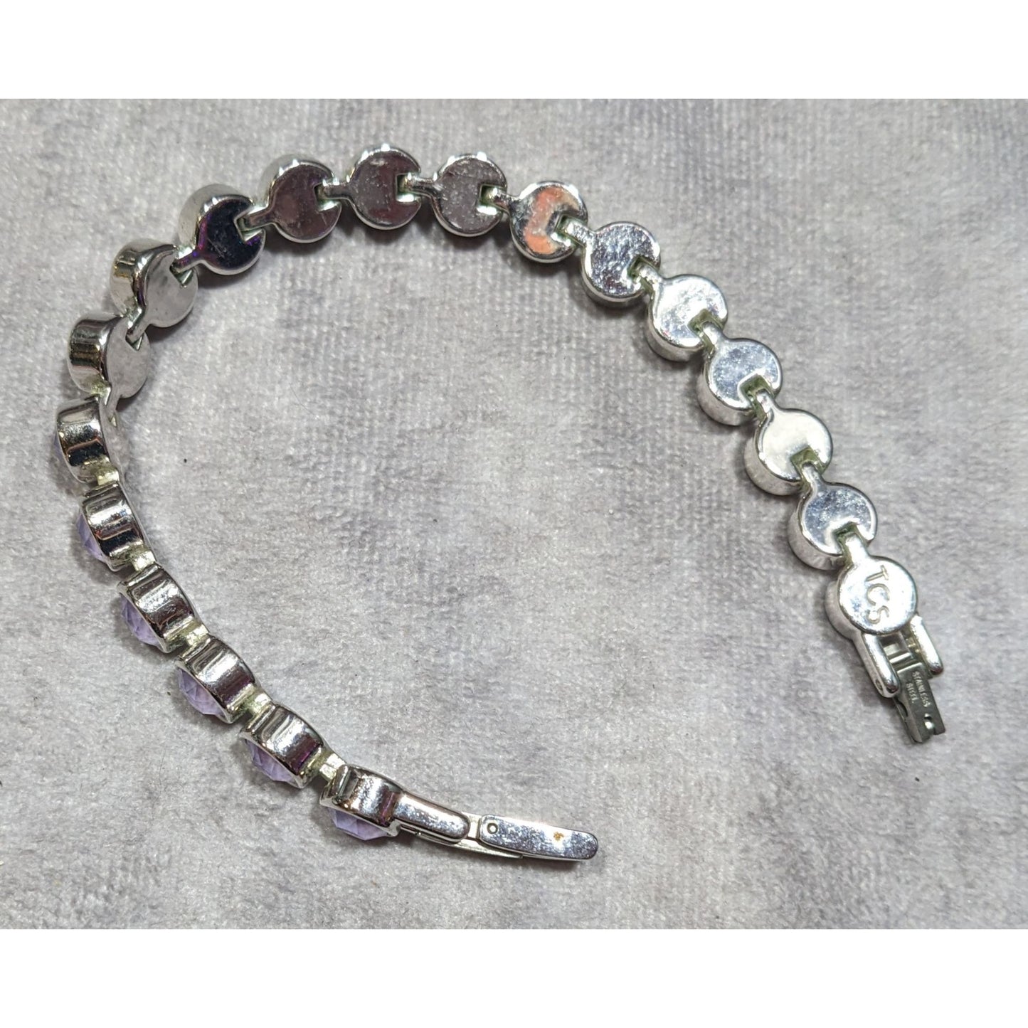 Touchstone Crystal by Swarovski Tennis Bracelet Pastel Purple And Stainless Steel