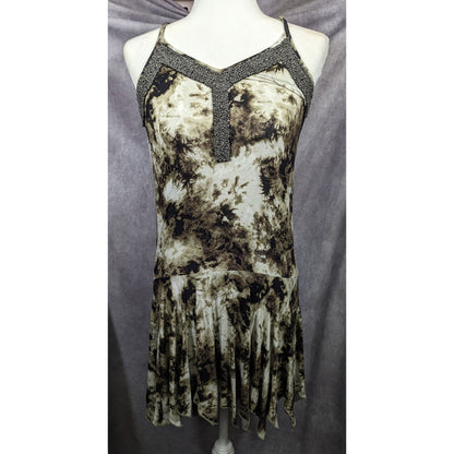 Ruff Hewn Hippie Bohemian Tie Dye Glass Beaded Dress Size XS
