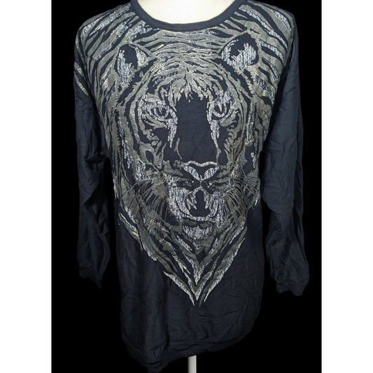 Vintage Plumo Black And Silver Tiger Sweatshirt