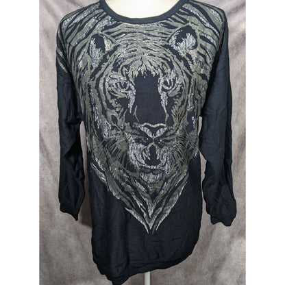 Vintage Plumo Black And Silver Tiger Sweatshirt