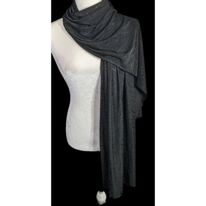 K.H.M. Black Textured Scarf/Headscarf