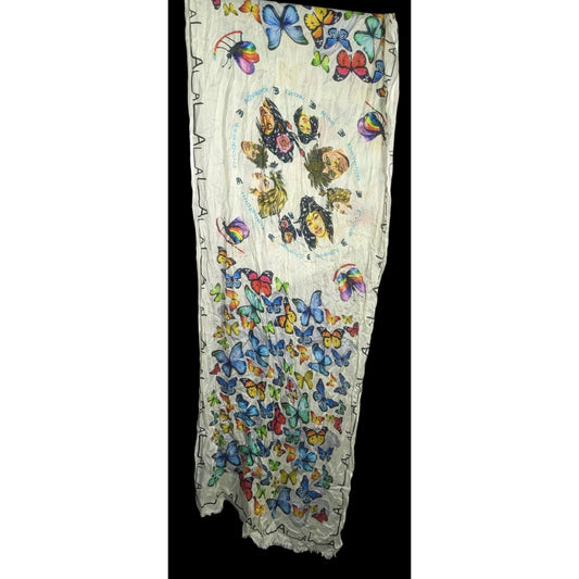 Maya Angelou-Inspired Butterfly Print Scarf 72x24 Inches Silk Modal Blend By SwanLago