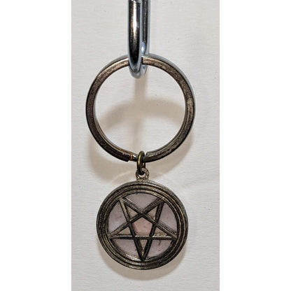 Witchy Gothic Pentagram Keychain With Metal Ring