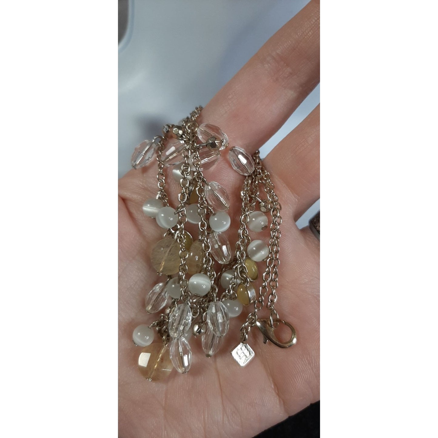 Preppy Banana Republic Silver Tone Charm Necklace