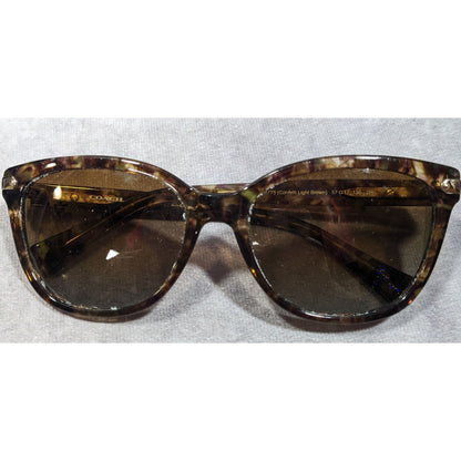 Coach Confetti Light Brown HC8132 Polarized Sunglasses With Case
