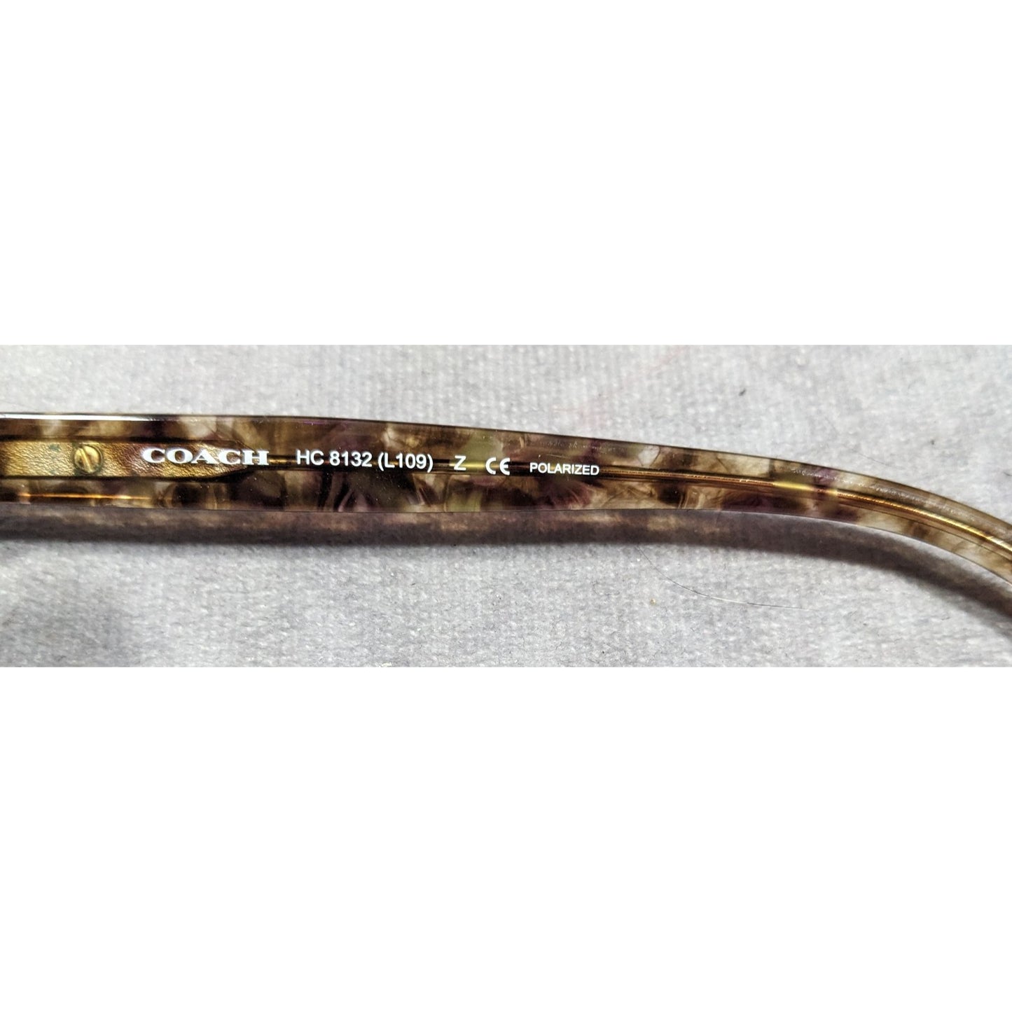 Coach Confetti Light Brown HC8132 Polarized Sunglasses With Case