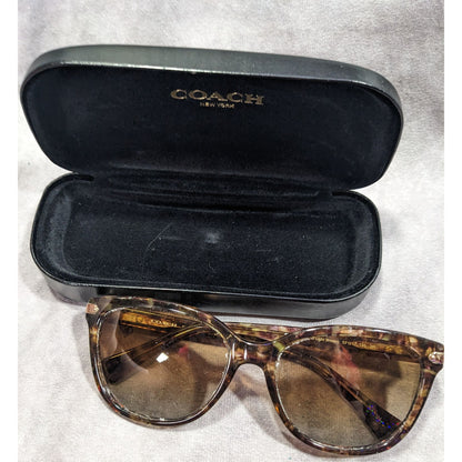 Coach Confetti Light Brown HC8132 Polarized Sunglasses With Case