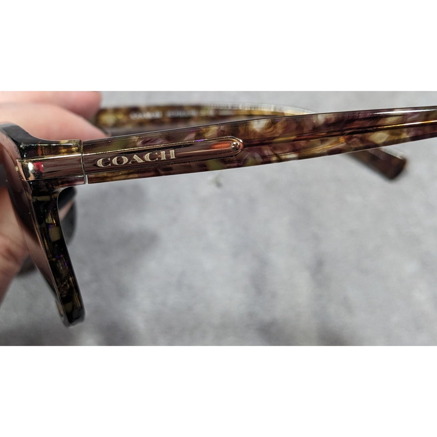 Coach Confetti Light Brown HC8132 Polarized Sunglasses With Case