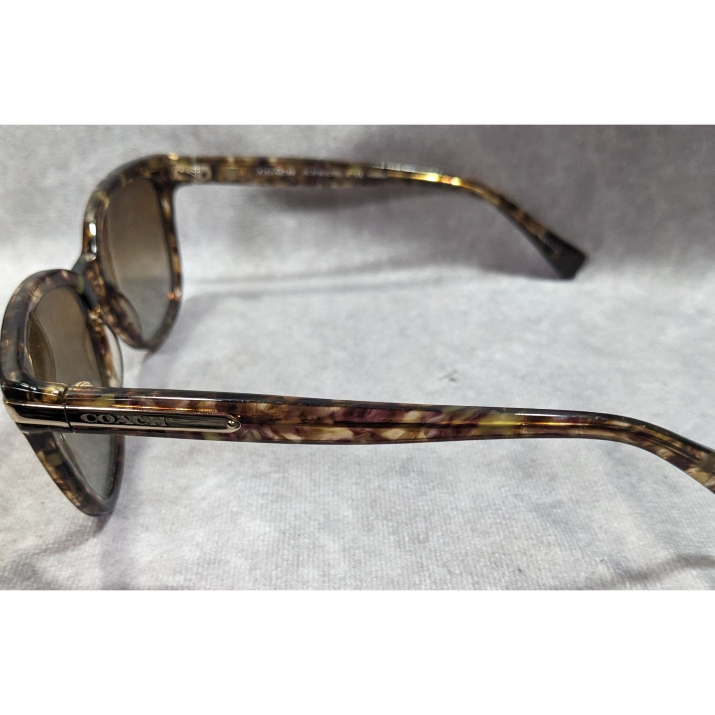 Coach Confetti Light Brown HC8132 Polarized Sunglasses With Case