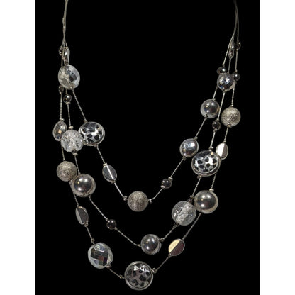 NY Collection Y2K Animal Print Layered Silver-Tone Necklace