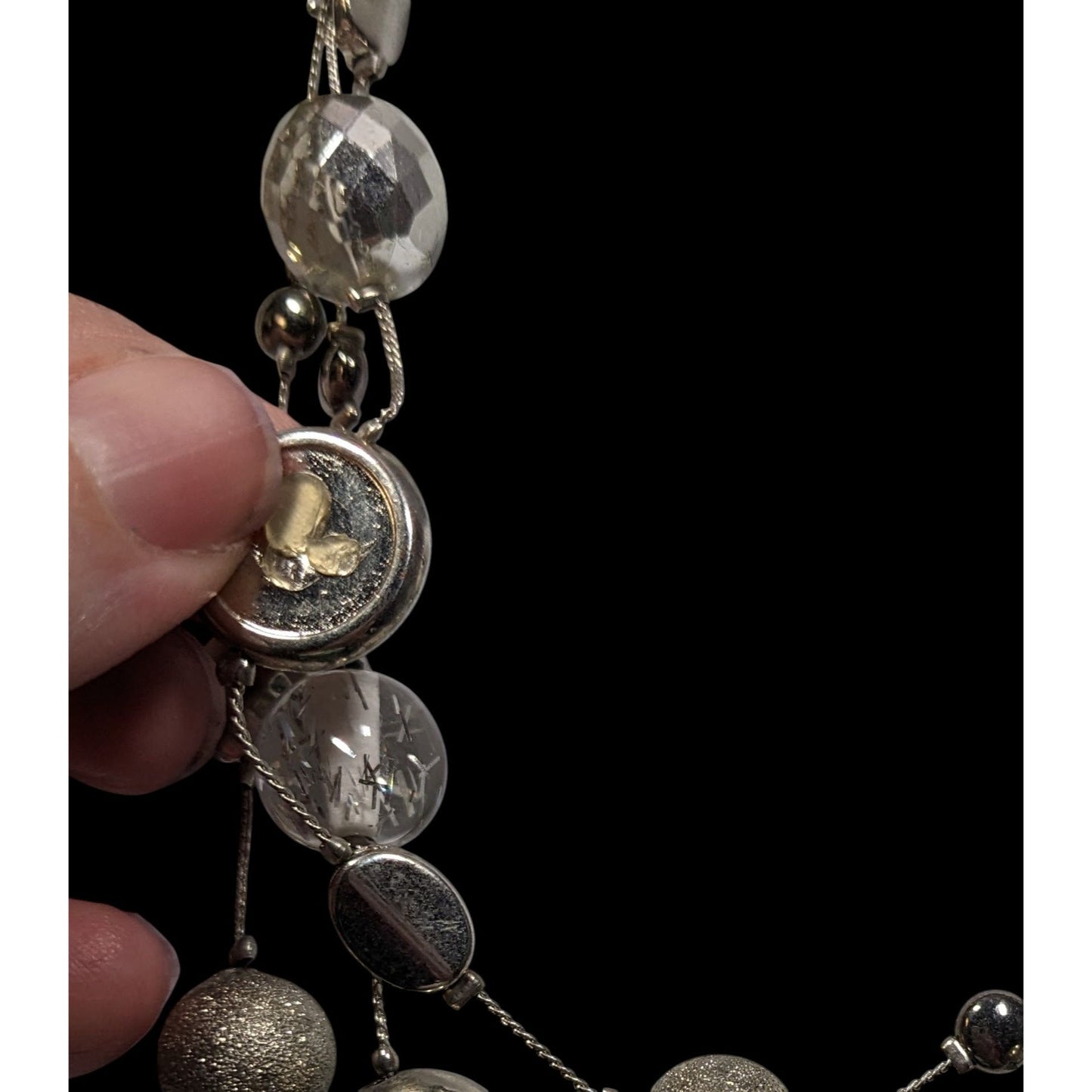 NY Collection Y2K Animal Print Layered Silver-Tone Necklace