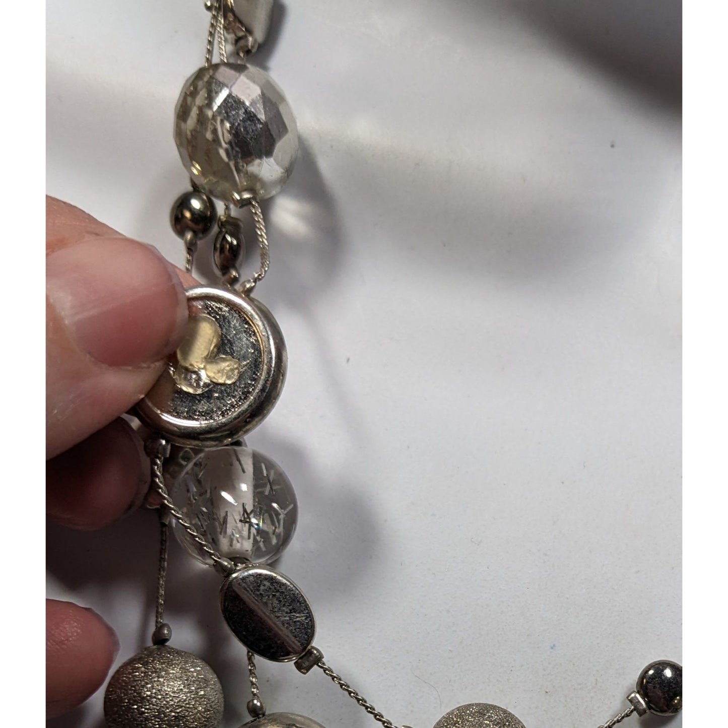 NY Collection Y2K Animal Print Layered Silver-Tone Necklace