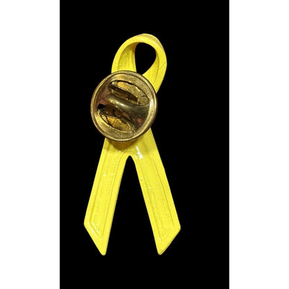 Yellow Ribbon Enamel Over Metal Lapel Pin