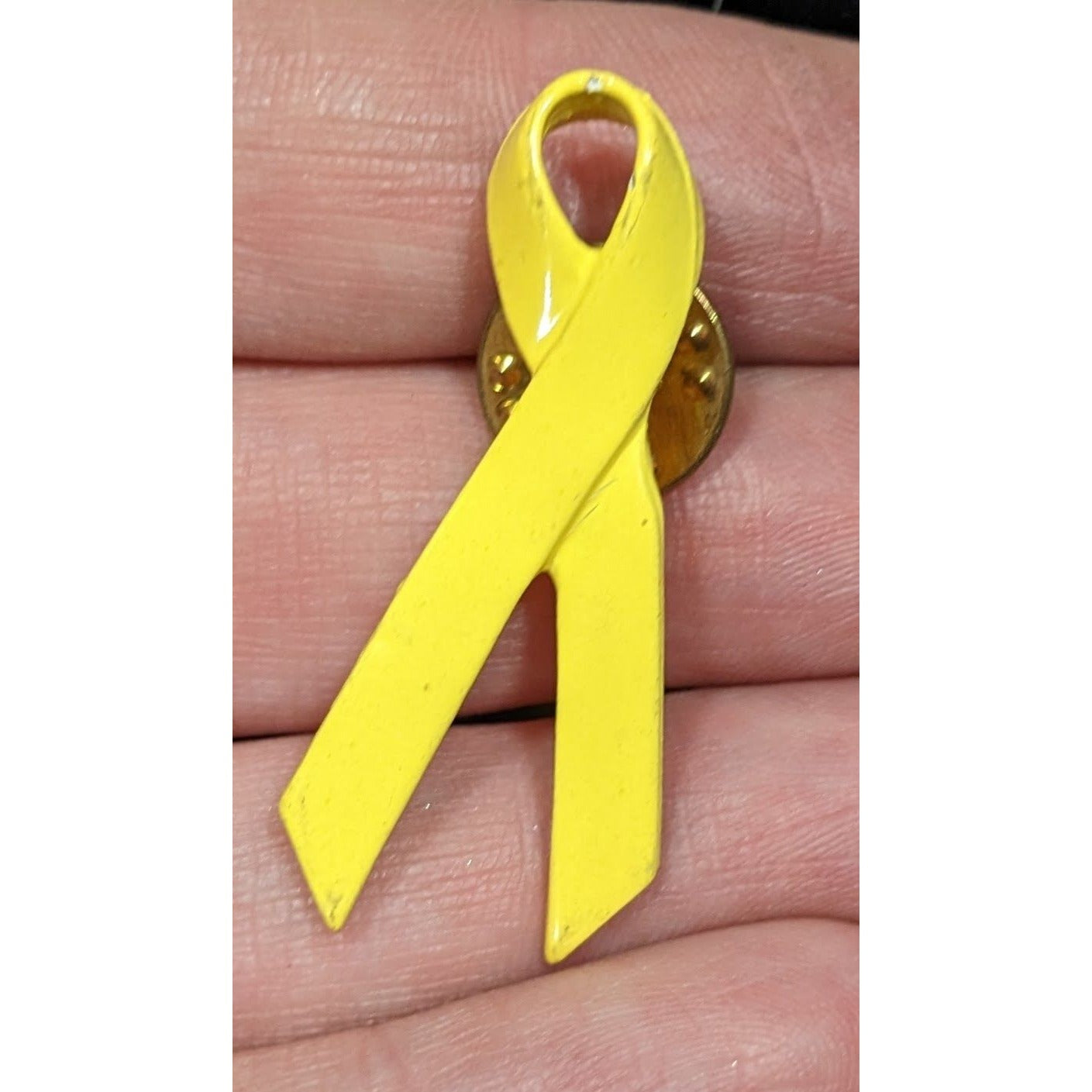 Yellow Ribbon Enamel Over Metal Lapel Pin