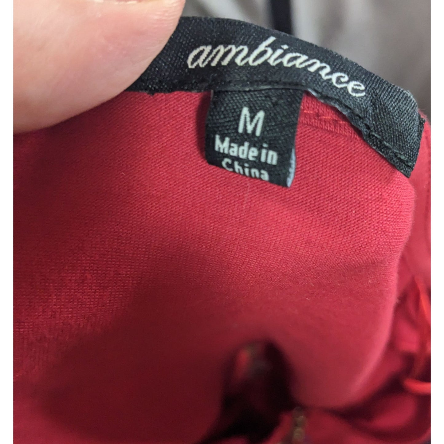 Vintage 90s Ambiance Red Long Sleeve Top With Mesh Sleeves & Gold Zip Front