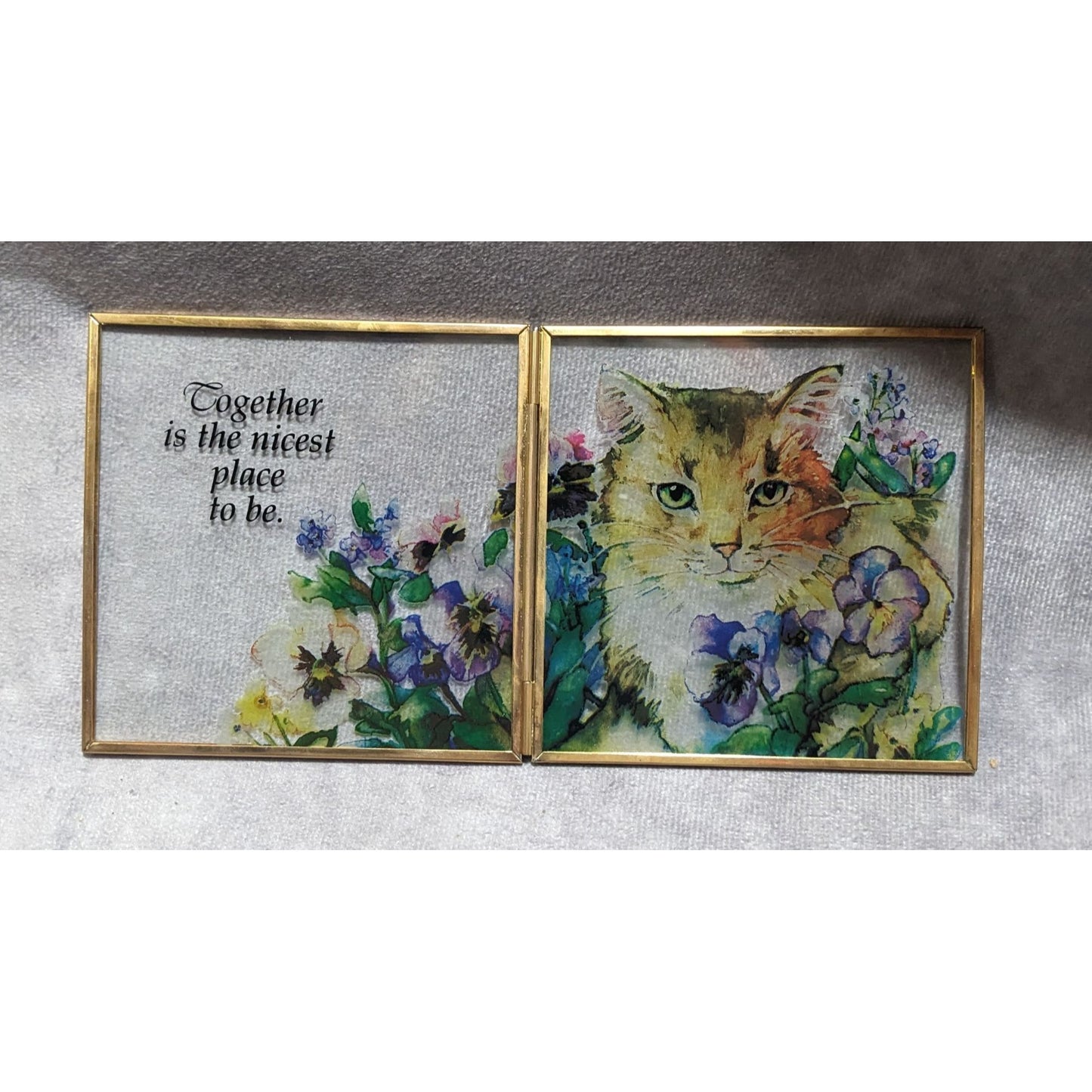 Vintage Avon Purrrfectly Yours Tan Cat Plaque