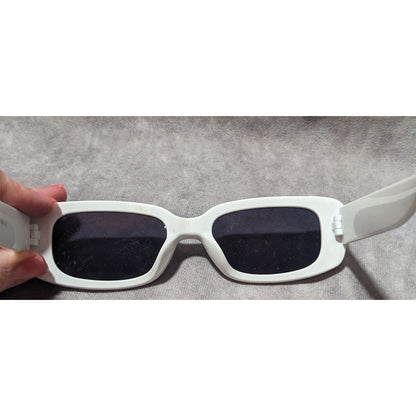 Retro White Rectangular Sunglasses