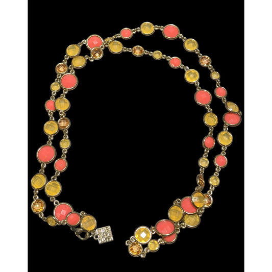 Anne Klein 60s Style Gem Necklace