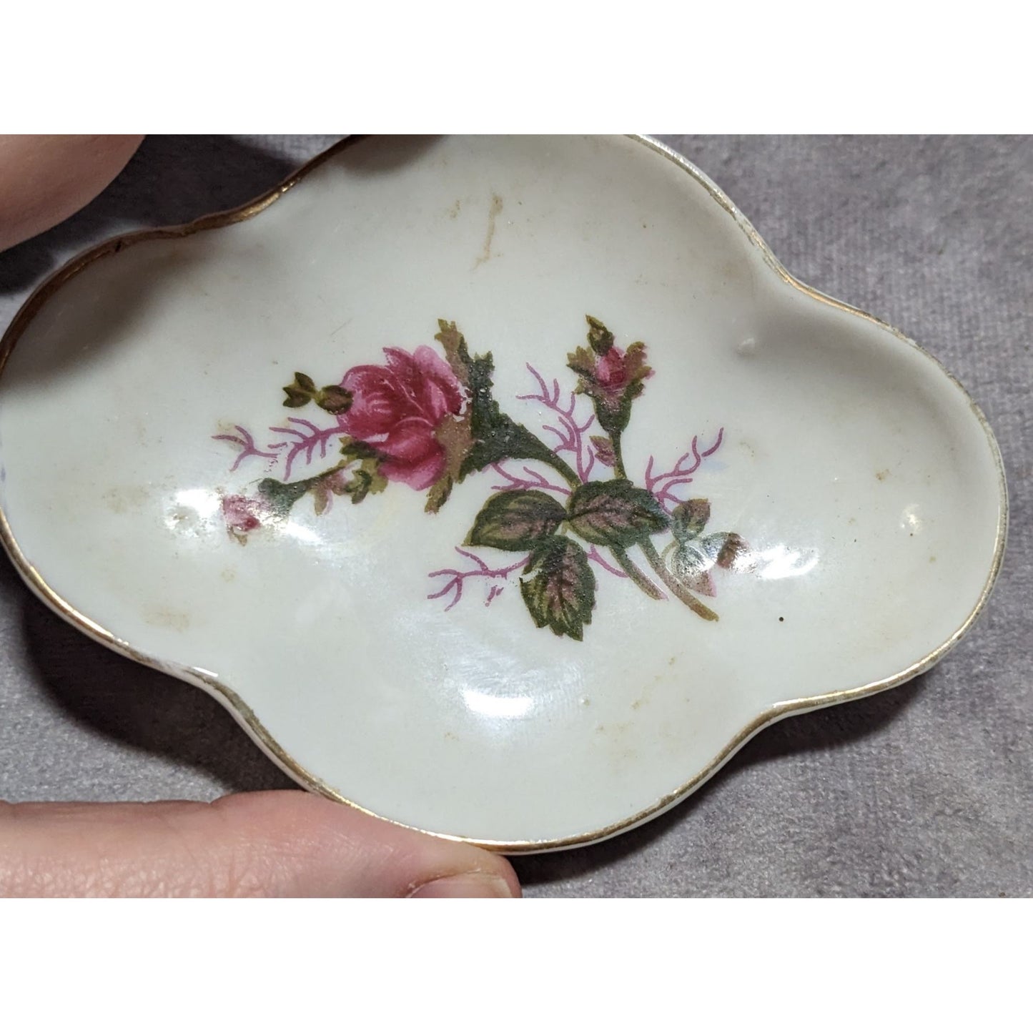 Vintage Floral Japanese Trinket Dish