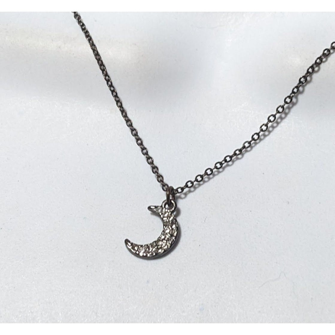 Minimalist Rhinestone Crescent Moon Necklace