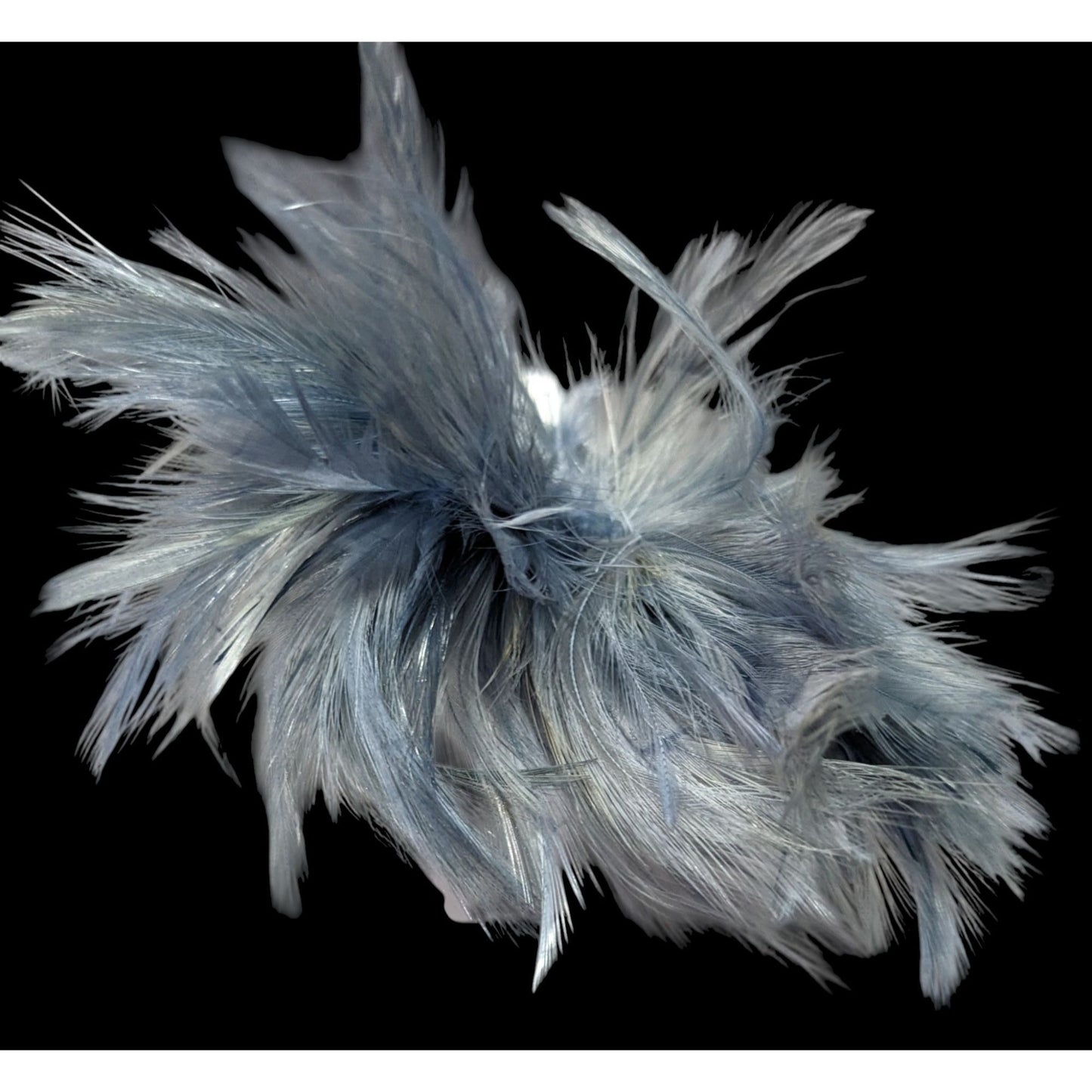 Funky Grey Feather Adorned Statement Ring